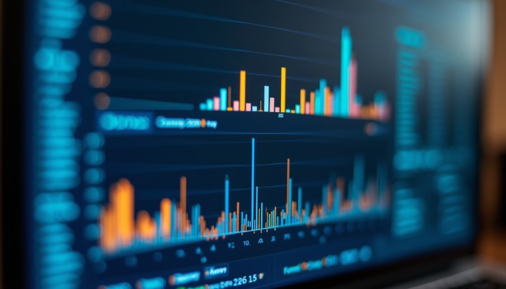 Close-up view of a computer screen showing Oracle database performance metrics